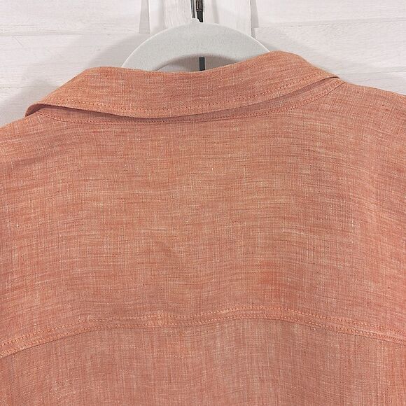 Sigrid Olsen Linen Size 3X Orange Long Sleeve Shirt Top - Picture 5 of 10